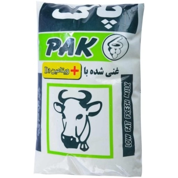 شیر کم چرب کیسه ای با ویتامین D3 800 میلی لیتر پاک