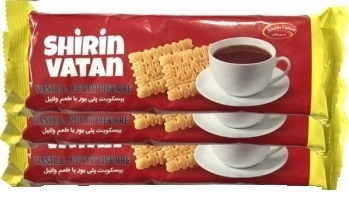 بیسکویت پتی بور وانیلی 60 گرم شیرین وطن